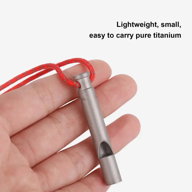 Titanium Whistle Emergency Survival Safety Whistles With Lanyard