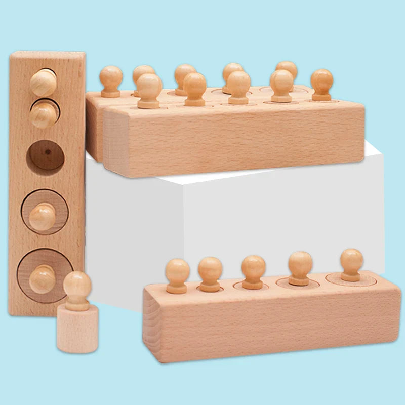 Montessori Knobbed Cylinder Socket Development Sensory Toys Hand-eye