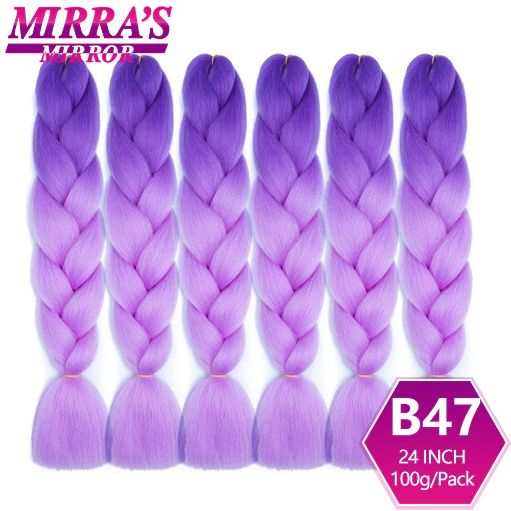 Synthetic Jumbo Braids Hair Omber Braiding Hair Extensions for Women Yaki Texture Black Blue Fake Hair Mirra’s Mirror