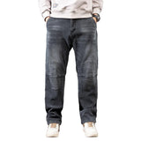 Winter Men's Spliced Jeans Brushed Thick Hip Hop