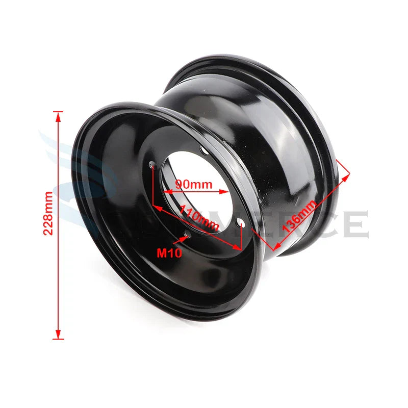Black 8 inch Front or Rear wheel Hub