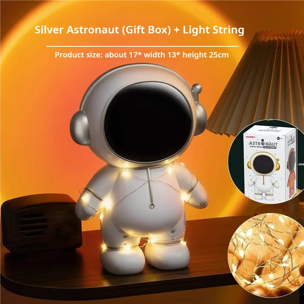 Money Box Astronaut Children Gift Creative DIY Light