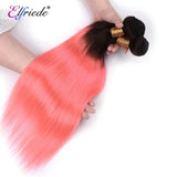 Elfriede #T1BPink Straight Ombre Colored Hair Bundles with