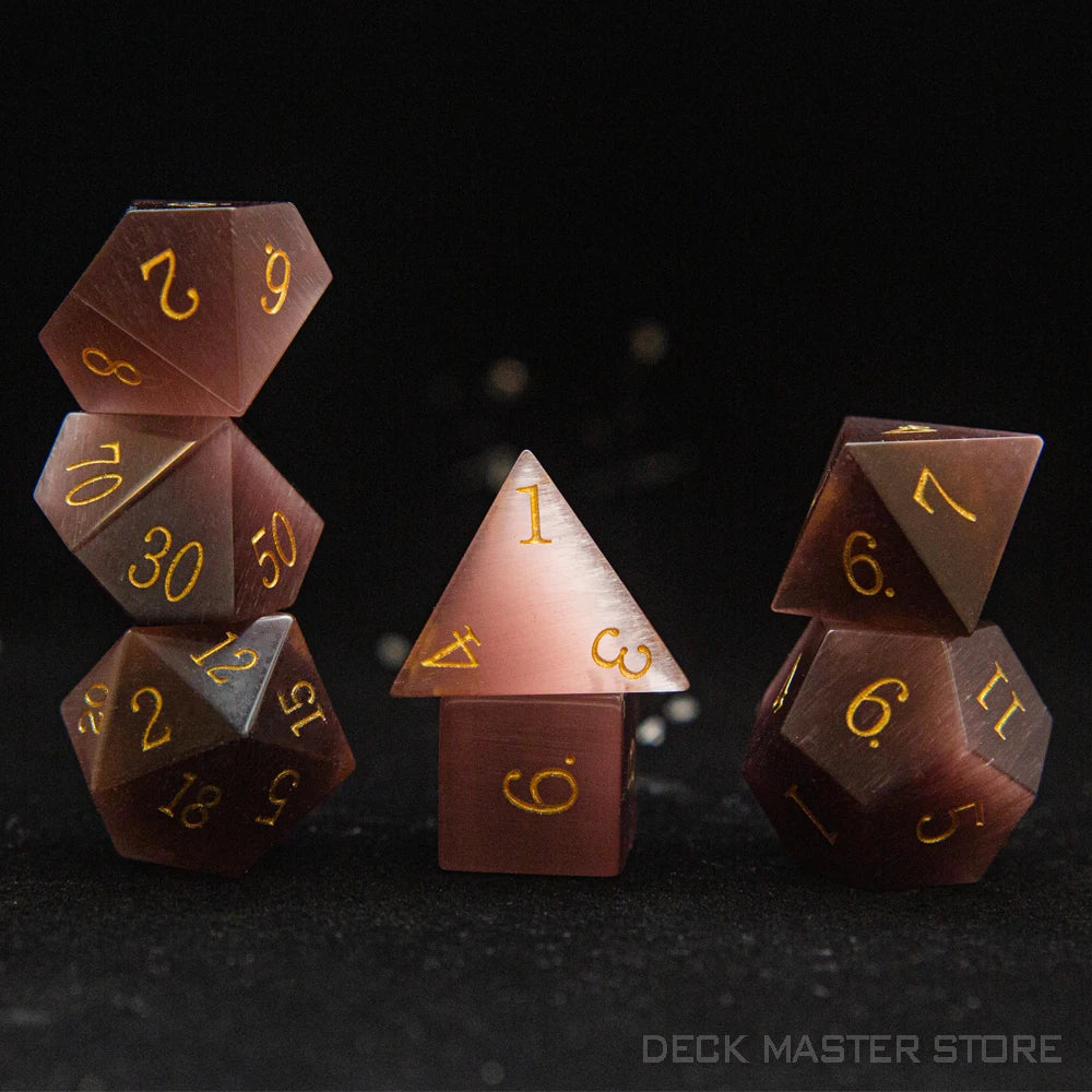 7pcsset Polyhedral Gemstone DnD Dice Set for Tabletop
