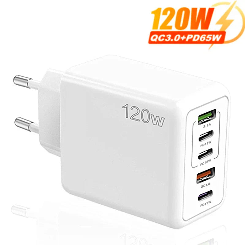 USB C Charger 120W Fast Charging Charger 5Ports
