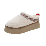 New Warm Fur Ankle Boots Women Flats Platform