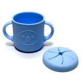 Silicone Snack Cup with Handle Double Ear Petal