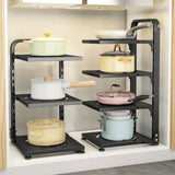 Kitchen Storage Rack,Adjustable Pot Storage Rack Under Cabinet,