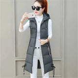 2023 New Autumn Winter Women Long Parkas Vest