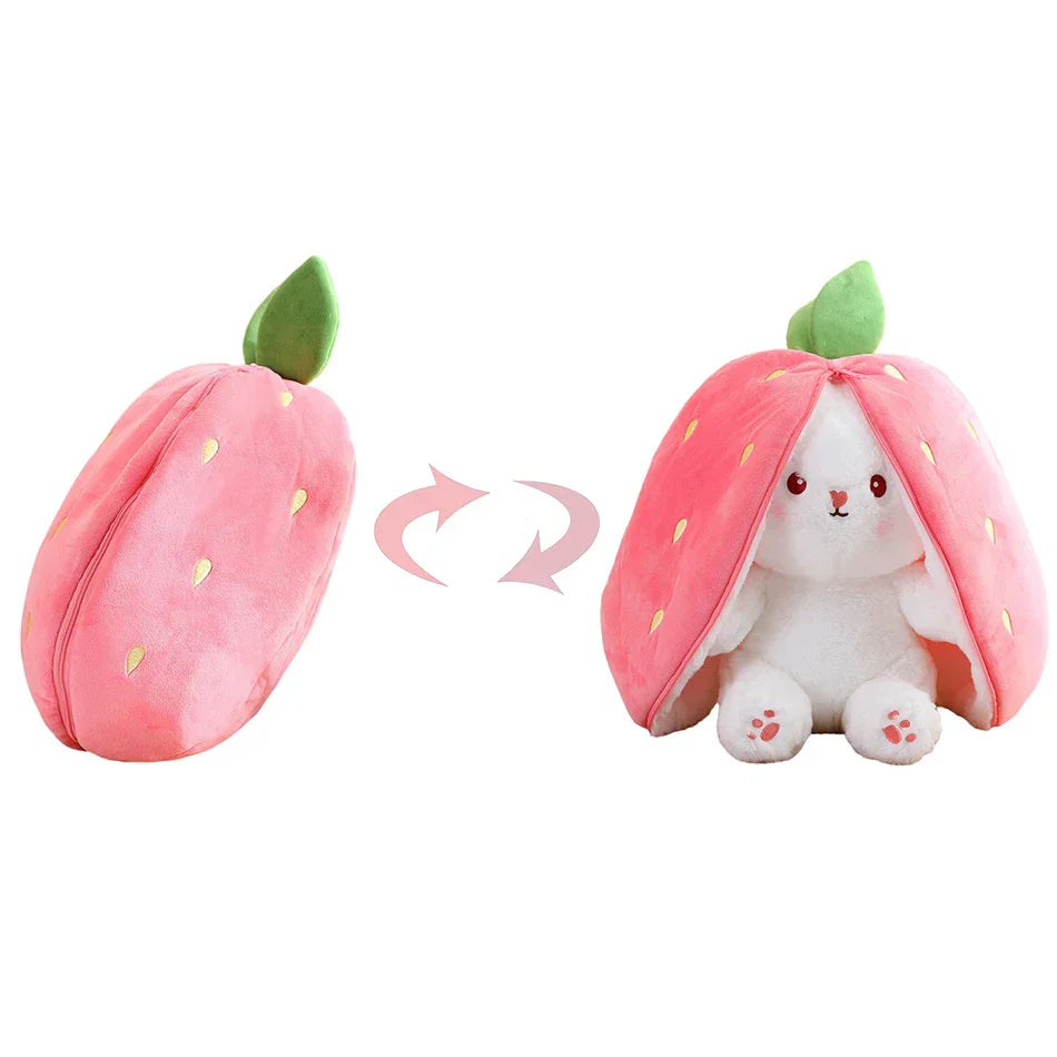 18cm Cosplay Strawberry Carrot Rabbit Plush Toy Stuffed