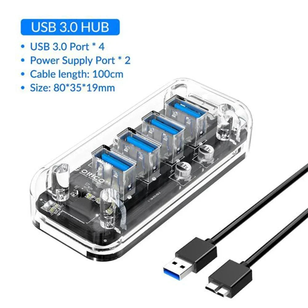 ORICO Transparent Series USB HUB Multi 4 7