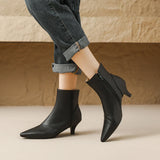 Pointed Toe Ankle Boots For Women Fashion Side