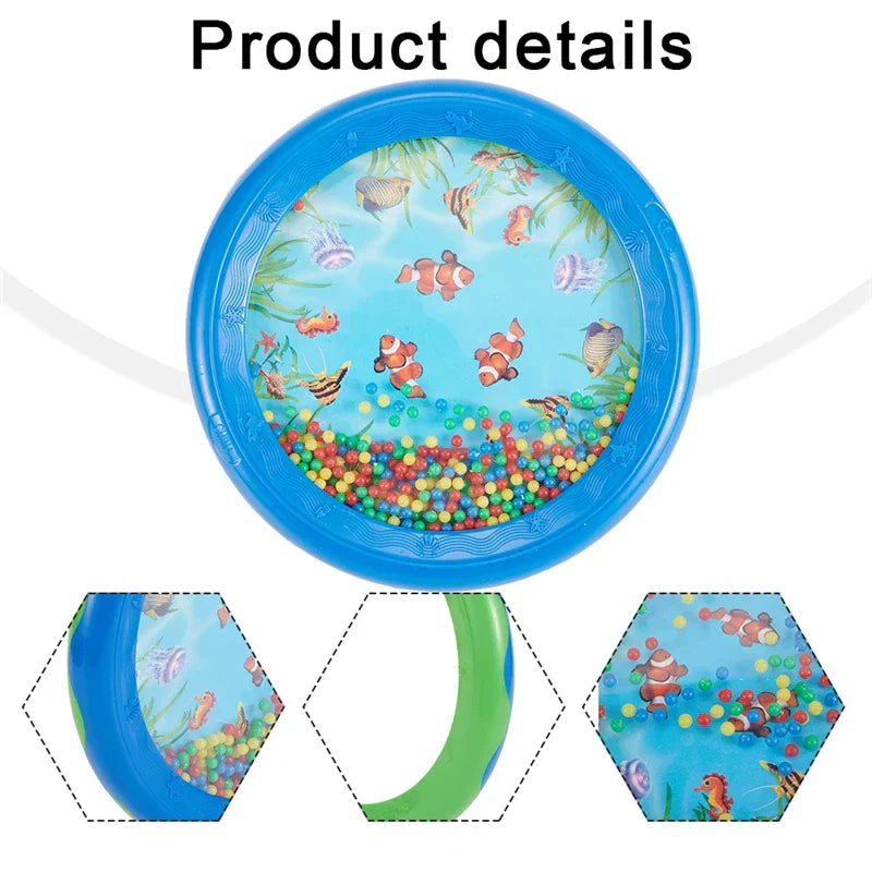 2PCS Kid Child Ocean Wave Bead Drum Gentle