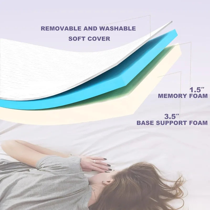 Folding Bed with 5" Memory Foam Mattress