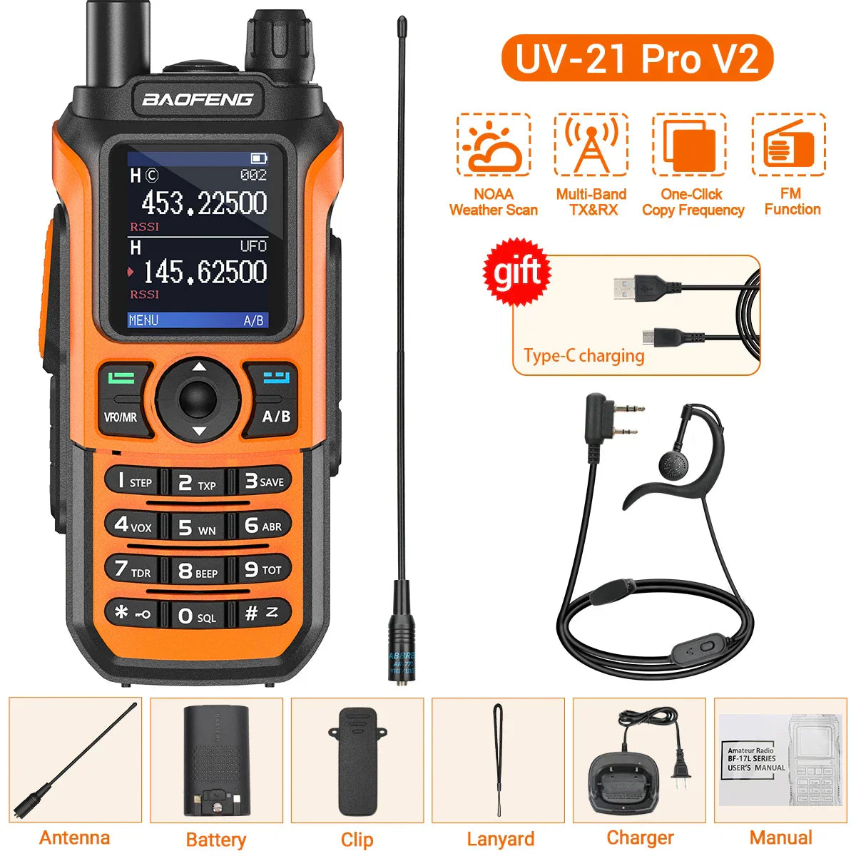 Baofeng UV-21 PRO V2 Walkie Talkie Wireless Copy