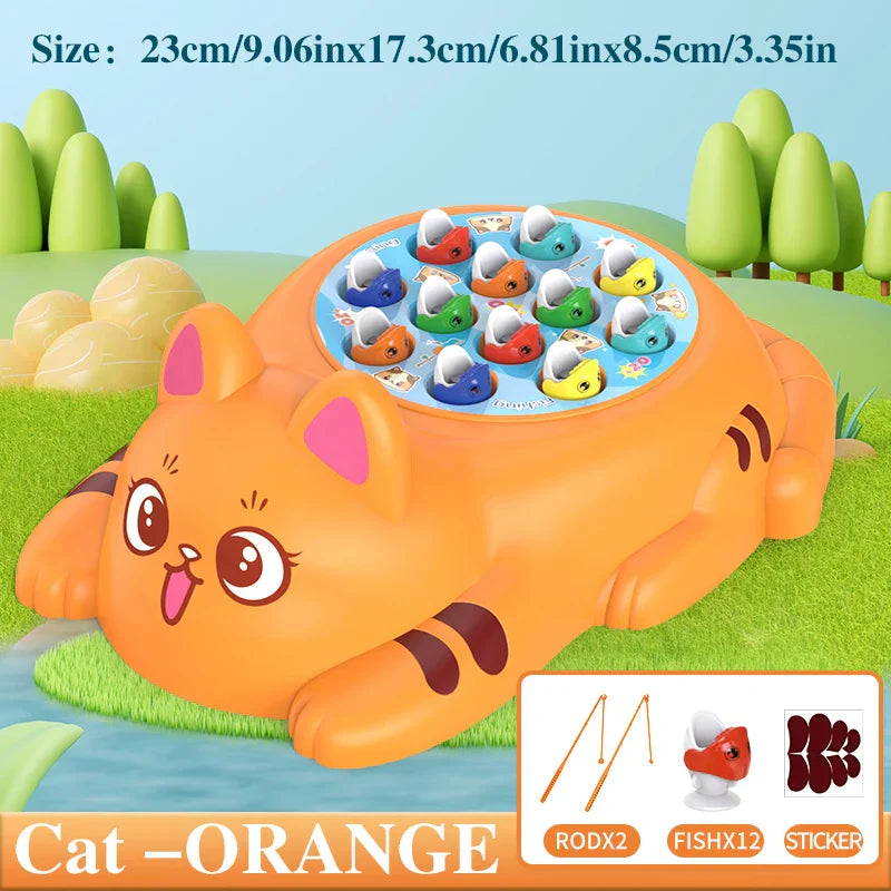 Cute Orange Cat Yellow Cat Fishing Plate Magnetic