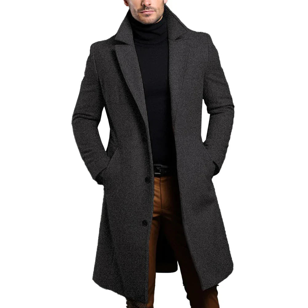 Atutumn Winter Long Warm Wool Trench Coat For