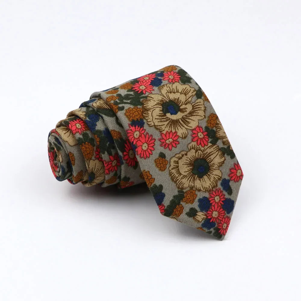 Mens Ties 6cm Classic Cotton Handmade Skinny Neck