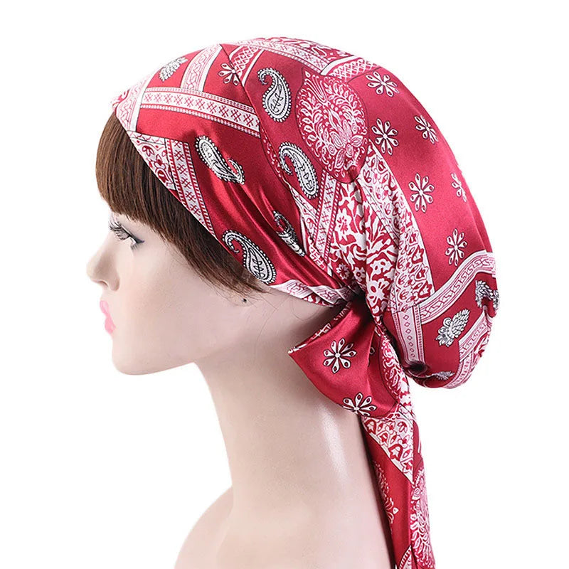 New Women Satin Night Sleeping Cap Head Wrap