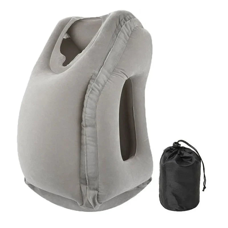 PVC Inflatable Air Travel Pillow Portable Headrest Chin