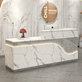 White Light Reception Desks Design Stylish Modern Luxury