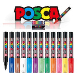Uni Posca PC-1M 12 Colors Set Paint Markers,