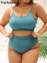 0XL 4XL Ribbed Bikini Large Size Swimwear Plus