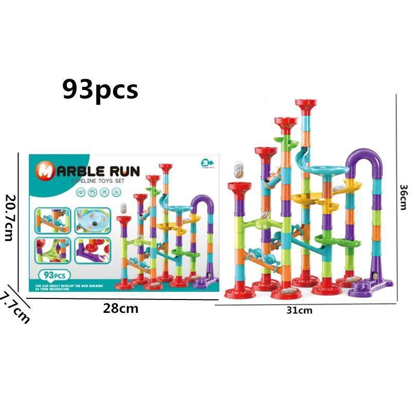 45-142PCS DIY Track Blocks Construction Marble Run Race