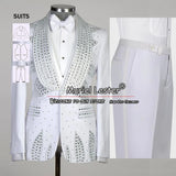 White Suits For Men Wedding Luxury Heavy Beading