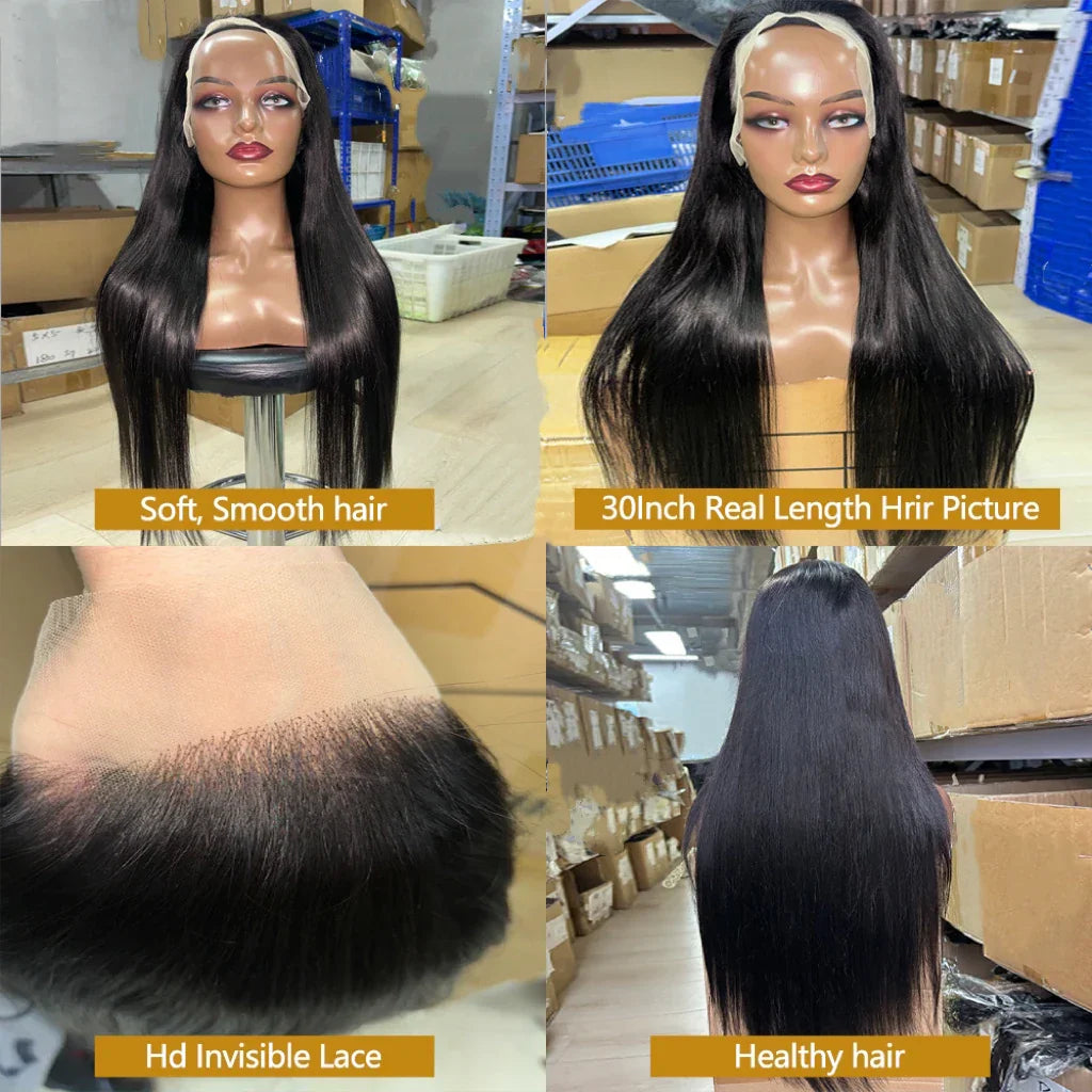 30 Inch Straight Wigs Human Hair 13x4 Transparent