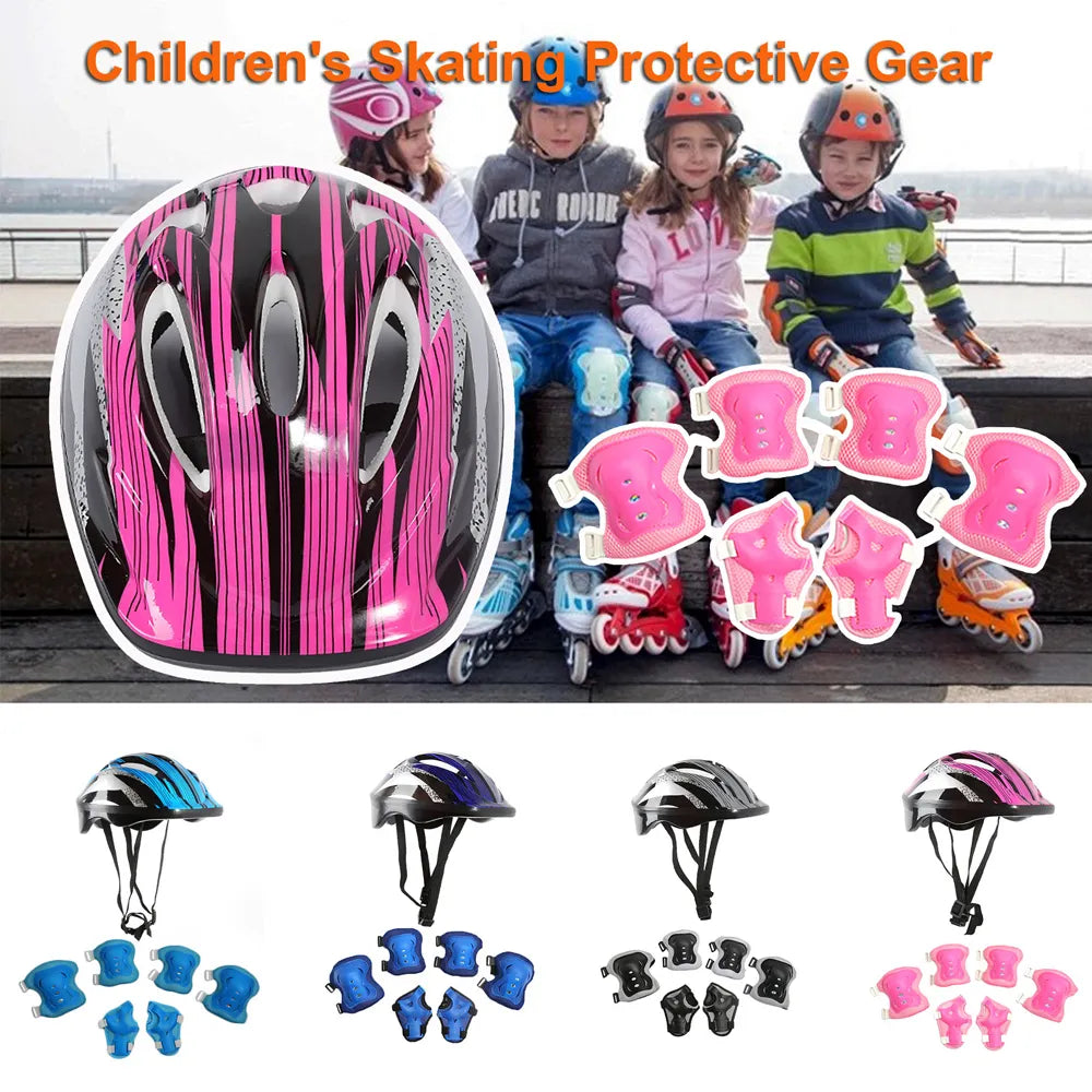 7Pcs Kids Skating Protective Gear Set Children Knee