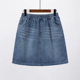 Mini Denim Skirt Plus Size Women Clothing Slim