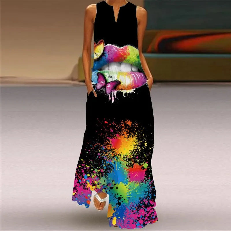 LW Plus Size Dress Figure Print Cami Loose