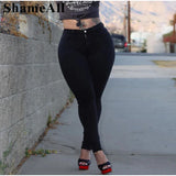 Plus Size High Waist Sexy Skinny White Basic