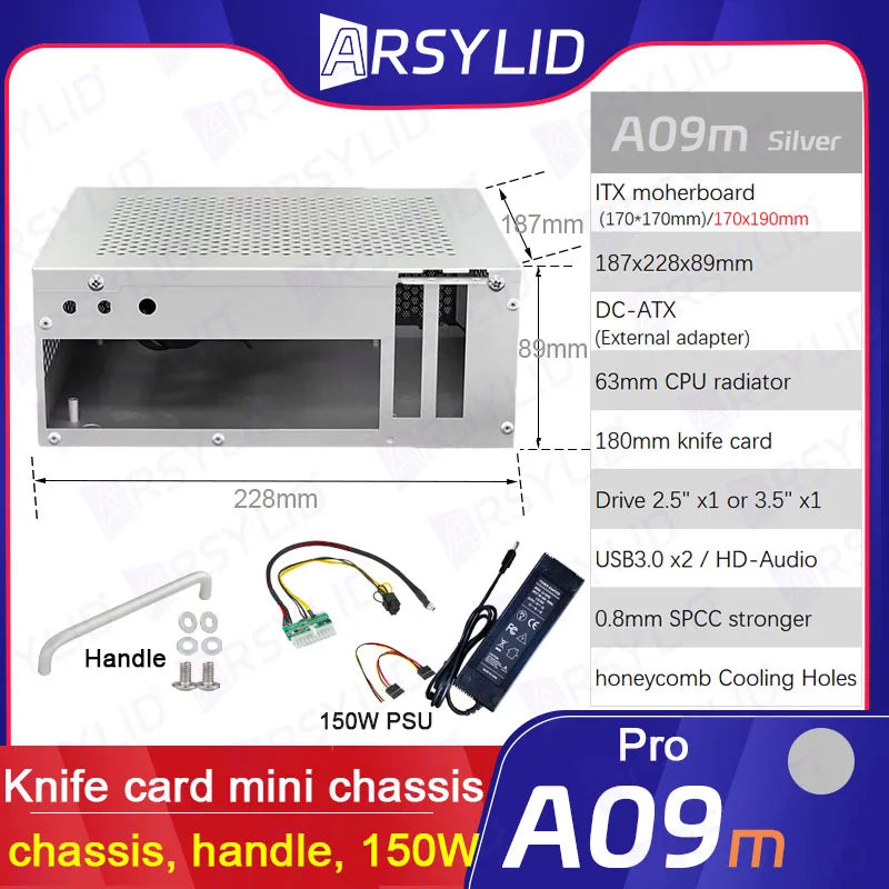 A09m 3.8L ITX Chassis Knife Card A4 HTPC