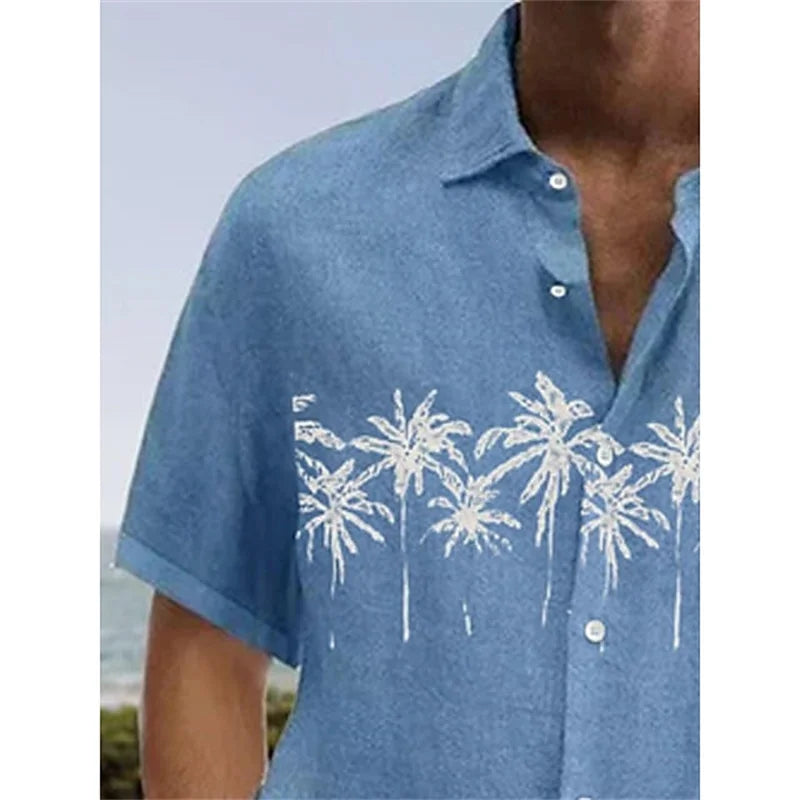 Summer 2023 men's shirt Hawaiian shirt coconut wood