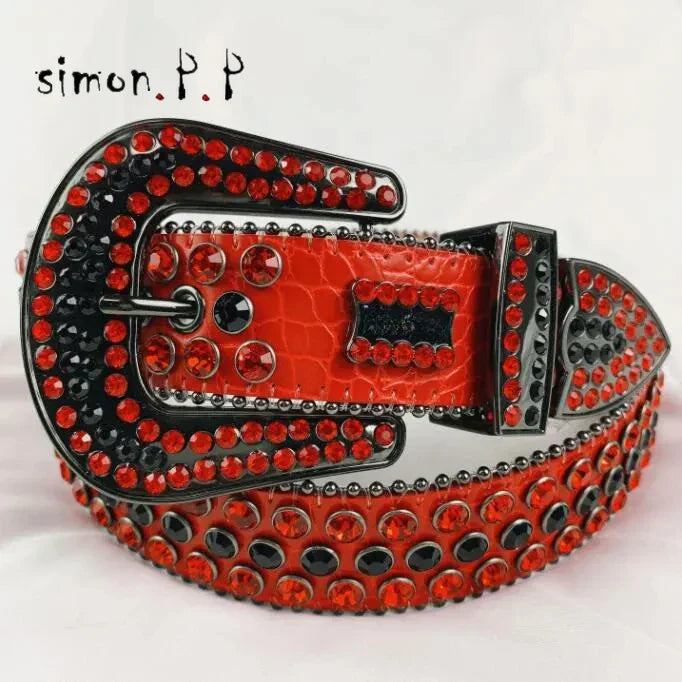 2024 Luxury Strap Men Women Rhinestones Belt Western