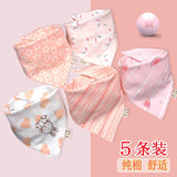 5Pcs/Set Baby Bibs Triangle Double Cotton Bandana Bibs