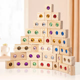 Wooden Acrylic Gems Cubes Blocks 32pcs 50pcs/set Rainbow