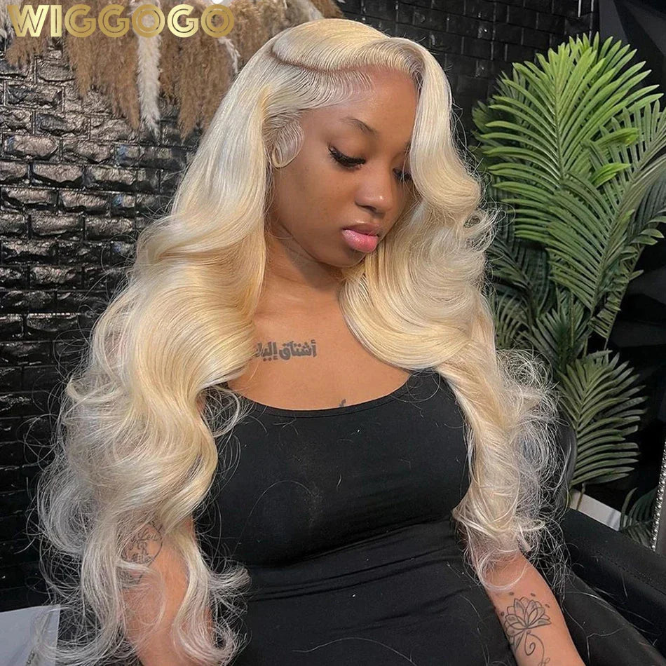 Wiggogo Blonde Lace Front Wig Human Hair Glueless