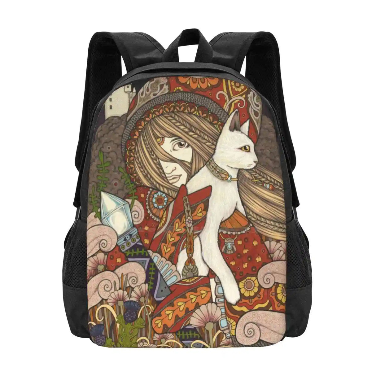 The Visionary Hot Sale Backpack Fashion Bags Ace Of Wands Tarot Cat Owl Creative Creatrix Ideas New Visions Mystical