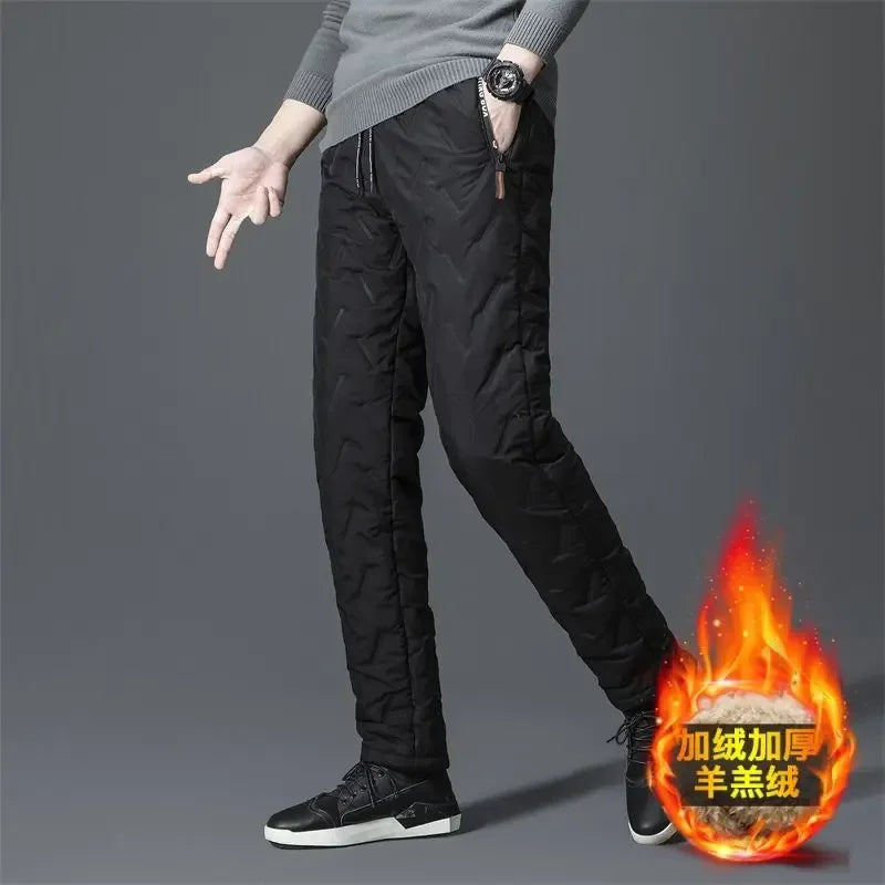 2023 Winter Lambswool Warm Pants Thicken Men Loose