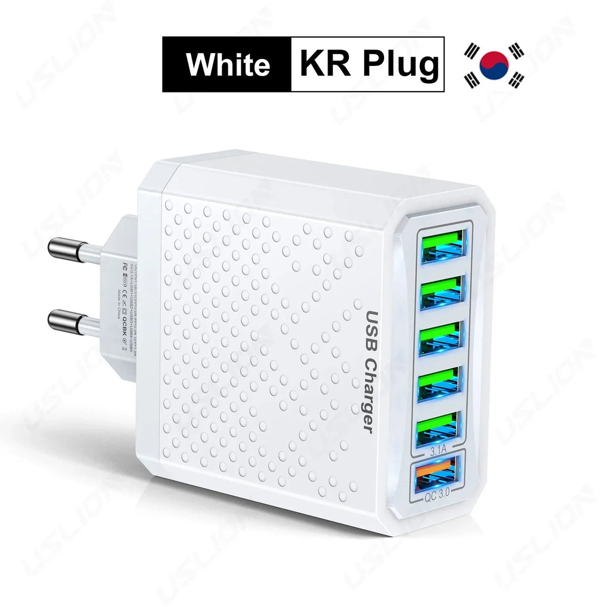 USLION 6 In 1 USB Charger QC3.0 Fast