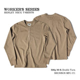 Bronson 350g Heavyweight L/S Henley Shirt Vintage Plain