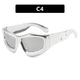 Fashion Y2K Cyberpunk Sunglasses Women Men UV400 Red