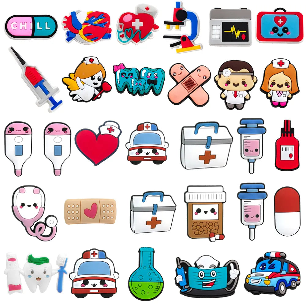 30pcs Doctor Nurse Shoe Charms Accessories for shoe