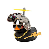 Broken Wind Rubber Duck With Helmet Pendant Duck