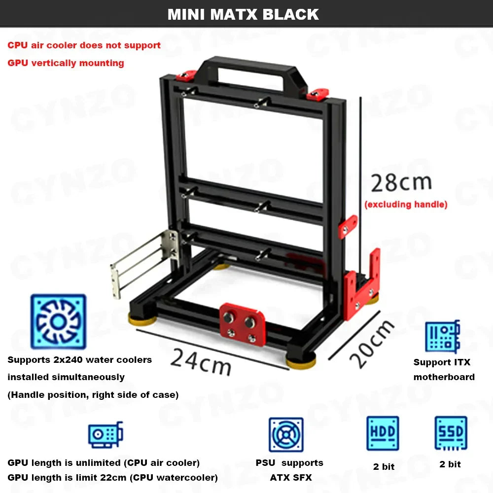 ITX MATX ATX Gamer Cabinet,MOD Desktop PC Case