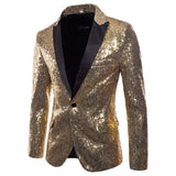 Men's Suit Round Sequin Pocket Single Row Button