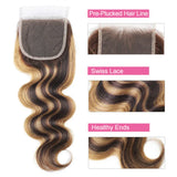 P4/27 Highlight Body Wave 3/4 Human Hair Bundles